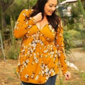 Heimish Golden Sunset Babydoll top  3XL NWT  Boutique top